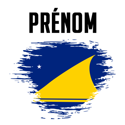 Drapeau effet pinceau Tokelau, parfait pour personnaliser les accessoires de votre bébé sur bebe-prenom.com.