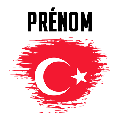Drapeau effet pinceau Turquie, idéal pour personnaliser les articles de votre bébé sur bebe-prenom.com.