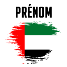 Drapeau effet pinceau Emirats Arabes Unis, parfait pour personnaliser les articles de votre bébé. Disponible sur bebe-prenom.com
