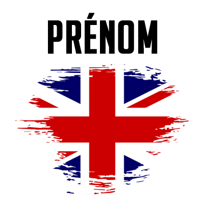 Drapeau effet pinceau Royaume-Uni, idéal pour personnaliser les accessoires de bébé avec style sur bebe-prenom.com.