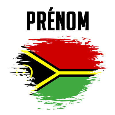 Drapeau effet pinceau Vanuatu, un accessoire coloré et stylé pour personnaliser les articles de bébé sur bebe-prenom.com.