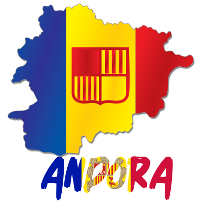 Carte de l\'Andorre colorée pour les petits aventuriers, idéale pour les accessoires de bébé. Découvrez sur bebe-prenom.com.