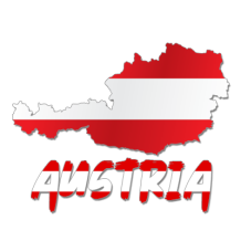 Carte d\'Austria à intégrer dans les accessoires pour bébé, parfait pour personnaliser les tétines et bavoirs. Disponible sur be