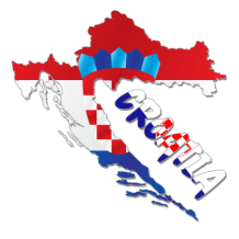 Carte de la Croatie, idéale pour personnaliser les accessoires de votre bébé sur bebe-prenom.com.