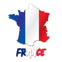 Carte de France colorée, idéale pour personnaliser les accessoires bébé sur bebe-prenom.com.