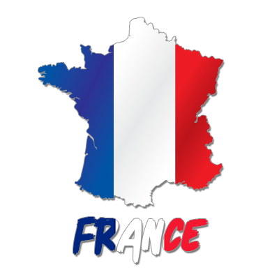 Carte de France colorée, idéale pour personnaliser les accessoires bébé sur bebe-prenom.com.
