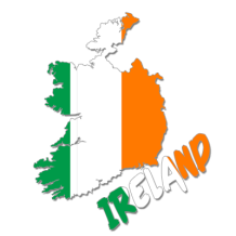 Carte de l\'Irlande, idéale pour personnaliser les accessoires de votre bébé sur bebe-prenom.com.