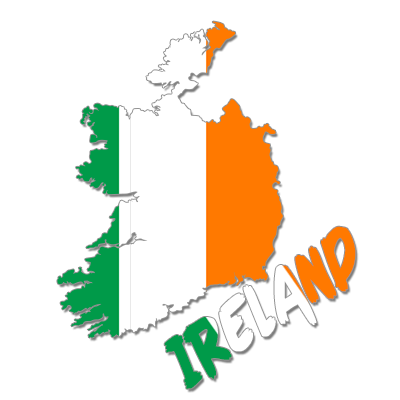 Carte de l\'Irlande, idéale pour personnaliser les accessoires de votre bébé sur bebe-prenom.com.