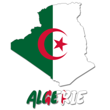 Carte de l\'Algérie pour personnaliser les articles pour bébé sur bebe-prenom.com. Idéal pour des cadeaux uniques.