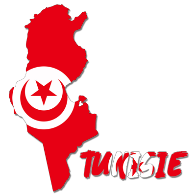 Carte de la Tunisie, un design parfait pour les articles pour bébé sur bebe-prenom.com.