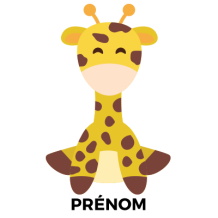 Girafe style 4, parfaite pour égayer les accessoires de bébé sur bebe-prenom.com. Douceur et tendresse au rendez-vous !