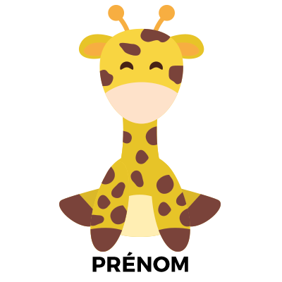 Girafe style 4, parfaite pour égayer les accessoires de bébé sur bebe-prenom.com. Douceur et tendresse au rendez-vous !