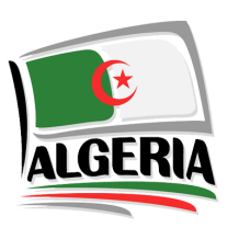 Drapeau Algeria Motif 1, idéal pour personnaliser les articles pour bébé comme bodys et bavoirs. Disponible sur bebe-prenom.com.