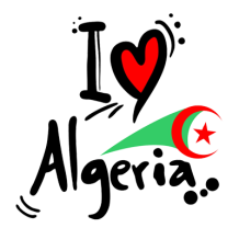 Attache-tétine \"I love Algeria\" avec motif du drapeau, idéal pour votre bébé. Disponible sur bebe-prenom.com.