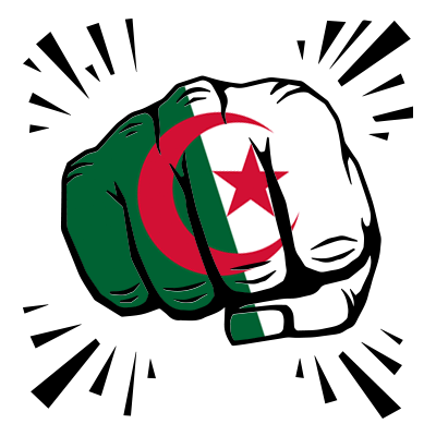 Drapeau Algérie Coup de poing, un accessoire stylé pour bébé, idéal pour ajouter une touche d\'originalité à ses vêtements.