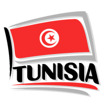 Drapeau Tunisia Motif 1, un accessoire stylé pour les articles de bébé sur bebe-prenom.com.