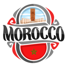 Drapeau Morocco Graphisme 2, idéal pour les accessoires de bébé : tétines, bodys et plus sur bebe-prenom.com.