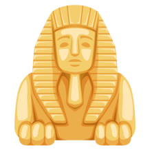 Statue de sphinx égyptien, symbole de l\'Égypte ancienne, parfaite pour décorer la chambre de bébé. Disponible sur bebe-prenom.c