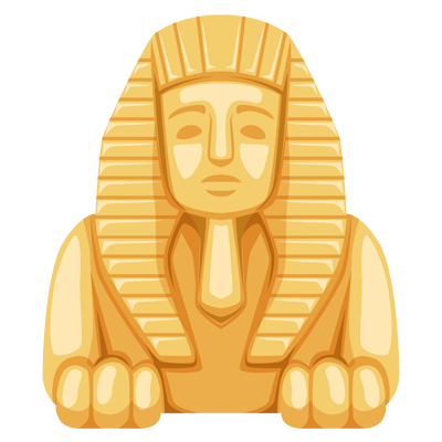 Statue de sphinx égyptien, symbole de l\'Égypte ancienne, parfaite pour décorer la chambre de bébé. Disponible sur bebe-prenom.c