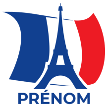 Drapreau France avec la Tour Eiffel, parfait pour habiller votre bébé avec une touche parisienne. Disponible sur bebe-prenom.com