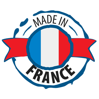 Logo Made in France pour des produits pour bébé de qualité supérieure sur bebe-prenom.com.