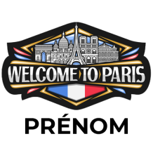 Tétine \"Welcome to Paris\" pour bébé, chic et élégante, parfaite pour des moments doux à la maison ou en promenade.