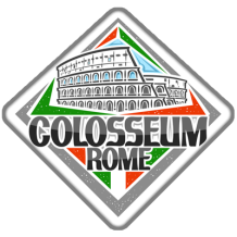 Logo du produit Collosseum Rome, parfait pour les articles pour bébé comme tétines et bavoirs. Visitez bebe-prenom.com.