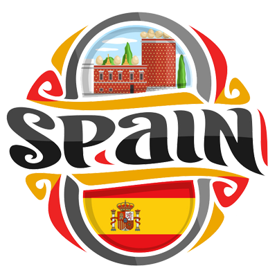 Logo \"Flag Spain\" pour articles pour bébé, idéal pour personnaliser tétines et bavoirs. Disponible sur bebe-prenom.com.