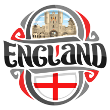 Logo Flag England, idéal pour personnaliser les accessoires de bébé comme tétines, bodys ou bavoirs sur bebe-prenom.com.