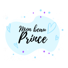 Mon beau prince Motif-1, un design doux et charmant pour les accessoires de votre bébé sur bebe-prenom.com.