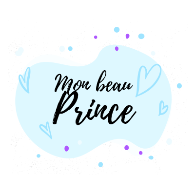 Mon beau prince Motif-1, un design doux et charmant pour les accessoires de votre bébé sur bebe-prenom.com.