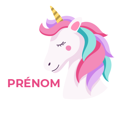 Licorne Modèle-2, une touche magique pour les accessoires de bébé sur bebe-prenom.com.