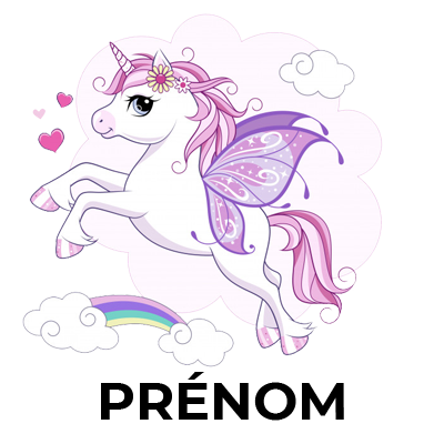 Licorne Modèle-7 pour bébé, un design magique et adorable pour égayer les accessoires d\'éveil sur bebe-prenom.com.