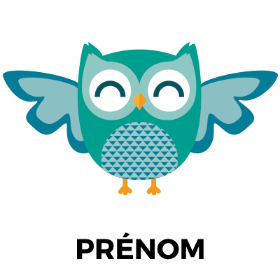 Hibou rigolo : un compagnon amusant pour les tout-petits. Parfait pour les bavoirs et accessoires de bébé. Visitez bebe-prenom.c