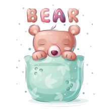 Animaux rigolos Bear : un adorable motif parfait pour les articles pour bébé sur bebe-prenom.com.