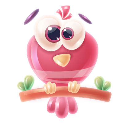 Oiseau rigolo pour égayer les accessoires de bébé, idéal pour tétines et bodys. Disponible sur bebe-prenom.com.