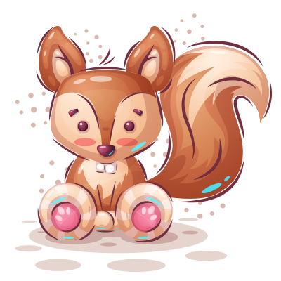 Écutez votre petit avec l\'Animaux rigolos Écureuil, un design adorable pour accessoires bébé sur bebe-prenom.com.