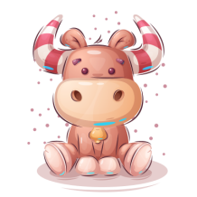 Animaux rigolos Taureau Motif-1, un adorable design pour accessoires bébé sur bebe-prenom.com. Parfait pour éveiller votre petit