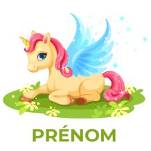 Licorne Motif-2, un adorable accessoire pour bébé aux couleurs enchantées, parfait pour les tétines et autres articles.