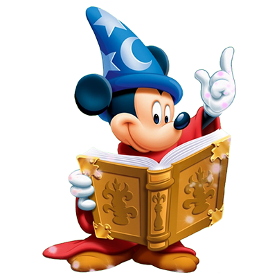 Livre de magie Disney Mickey magicien, idéal pour éveiller l\'imagination des tout-petits. Disponible sur bebe-prenom.com.