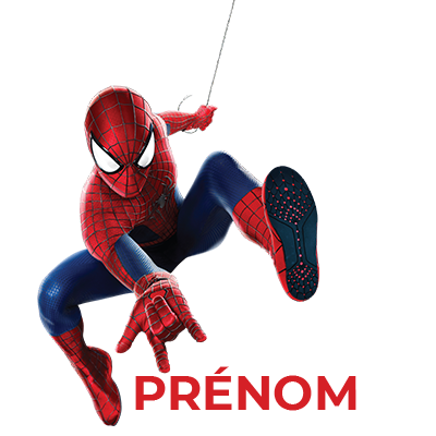 Motif Spiderman pour bébé, idéal pour personnaliser tétines, bodys et bavoirs sur bebe-prenom.com.
