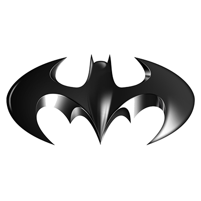 Logo Batman noir pour vêtements et accessoires bébé, parfait pour les petits super-héros. Disponible sur bebe-prenom.com.