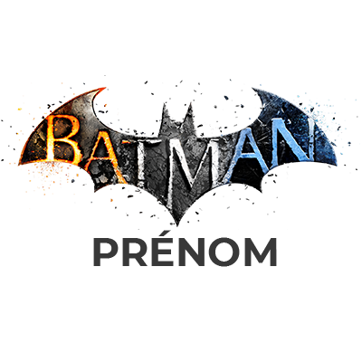 Logo Batman Motif-1, parfait pour les articles bébé comme tétines et bodys. Disponible sur bebe-prenom.com.
