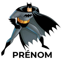 Motif Batman pour bébé, idéal pour bodys ou bavoirs. Apportez une touche héroïque à vos accessoires pour enfant.
