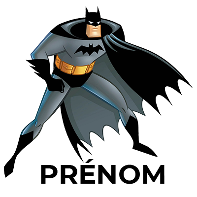 Motif Batman pour bébé, idéal pour bodys ou bavoirs. Apportez une touche héroïque à vos accessoires pour enfant.