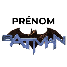 Logo Batman Version-3 pour accessoires bébé, parfait pour personnaliser tétines et bodys sur bebe-prenom.com.