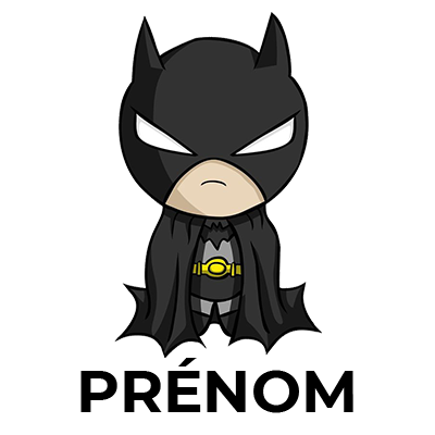 Logo Batman pour enfants, idéal pour personnaliser vos articles de bébé sur bebe-prenom.com.