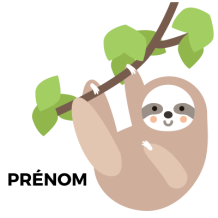 Paresseux arbre style 1, un accessoire adorable et apaisant pour le confort de votre bébé. Disponibles sur bebe-prenom.com.