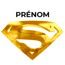 Logo Superman doré Motif-1, idéal pour personnaliser les accessoires de bébé sur bebe-prenom.com.