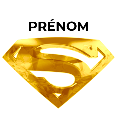 Logo Superman doré Motif-1, idéal pour personnaliser les accessoires de bébé sur bebe-prenom.com.